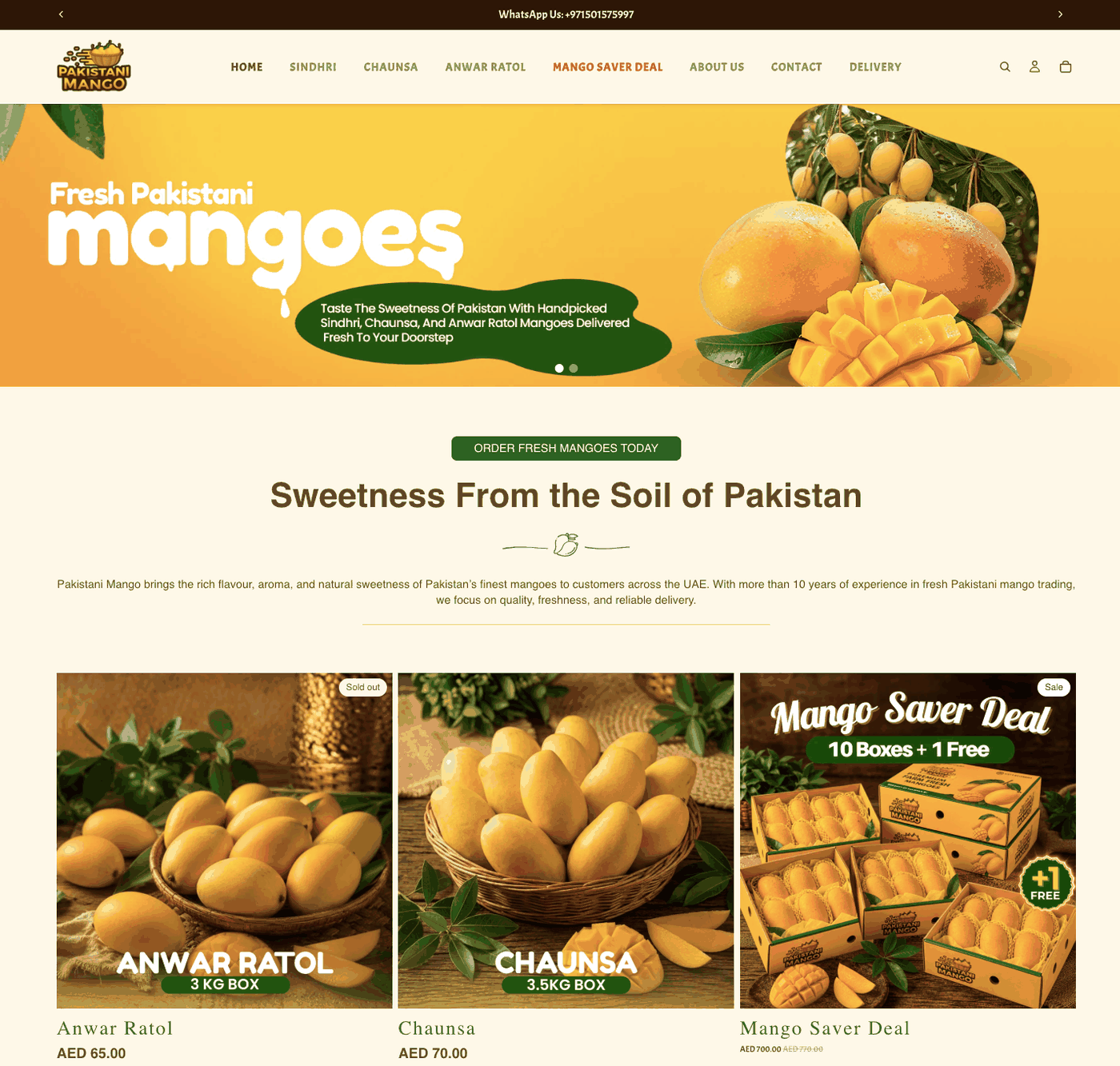 Pakistani Mangoes — Shopify Store screenshot